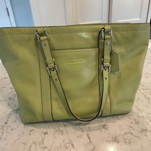 Coach Leather Lime Color Satchel/Shoulder Bag Medium Size